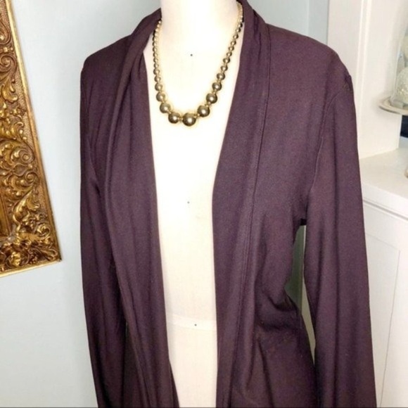 Eileen Fisher Open Front Sweater Cardigan Brown Medium - Picture 5 of 9
